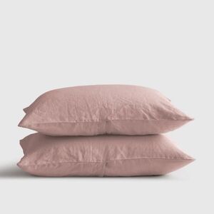 Quince Linen Dusty Mauve King Shams! Set Of 2 (L11)